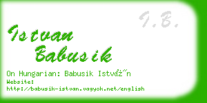 istvan babusik business card